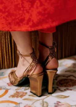 New Sezane Sandalen Laura – CFM Souliers X Editions Sézane Metall bronzefarben