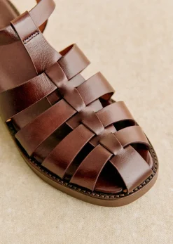 Hot Sezane Sandalen Low Constance Braun