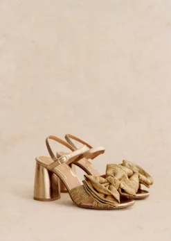 Sale Sezane Sandalen Teresa Vintage-Goldtextilien
