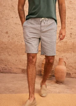 Outlet Sezane Shorts Olson Marineblau/Ecru