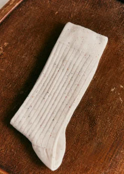 New Sezane Socken Dorian Weiß Gesprenkelt Mehrfarbig