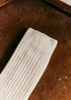 New Sezane Socken Dorian Weiß Gesprenkelt Mehrfarbig