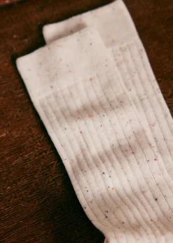 New Sezane Socken Dorian Weiß Gesprenkelt Mehrfarbig