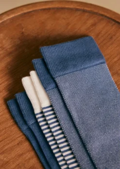 Online Sezane Socken Kitts Blau Stahl