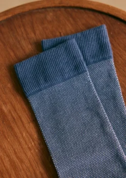 Online Sezane Socken Kitts Blau Stahl
