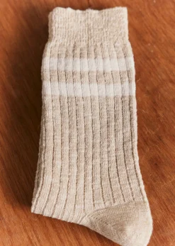 Sezane Socken Leon Beige meliert