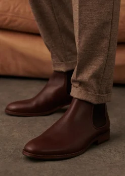 Sale Sezane Stiefeletten Chelsea Woody Leder Tradition Camel