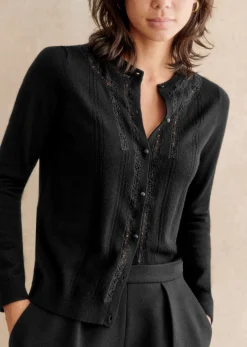 Outlet Sezane Strickjacke Eleanor Schwarz