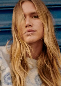 Outlet Sezane Sweatshirt Harlem Blau Vintage/Ecru