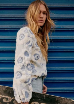 Outlet Sezane Sweatshirt Harlem Blau Vintage/Ecru