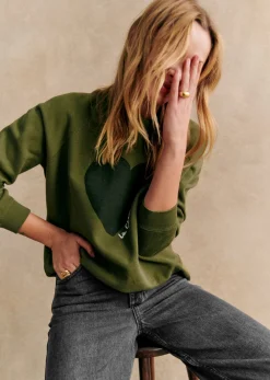 Hot Sezane Sweatshirt La Chamade - Solidarische Kreation Khaki
