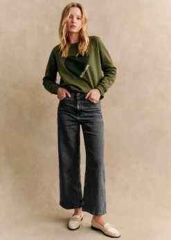 Hot Sezane Sweatshirt La Chamade - Solidarische Kreation Khaki