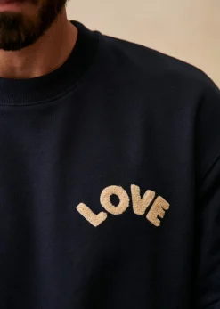 Hot Sezane Sweatshirt Love Marine