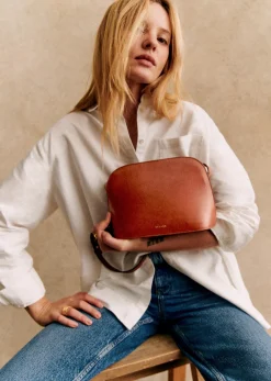 Clearance Sezane Tasche Victor Heritage Camel glatt Héritage