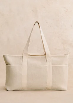 Sezane Tote Ecru mehrfarbig