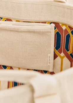 Sezane Tote Ecru mehrfarbig