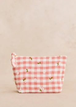 Sale Sezane Täschchen Mit Reißverschluss Vichy-Rose