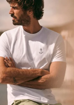 Clearance Sezane T-Shirt Ancre Weiß