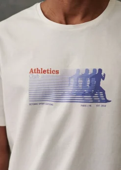 Clearance Sezane T-Shirt Athletics Club Ecru