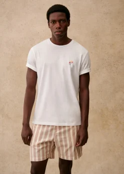 Outlet Sezane T-Shirt Fleur Weiß