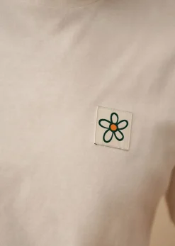 Clearance Sezane T-Shirt Fleur Éditions Ecru