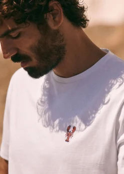 Clearance Sezane T-Shirt Homard Weiß