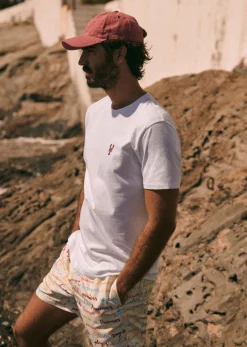 Clearance Sezane T-Shirt Homard Weiß