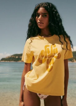Best Sezane T-Shirt Oh La La Gelb/Ocker