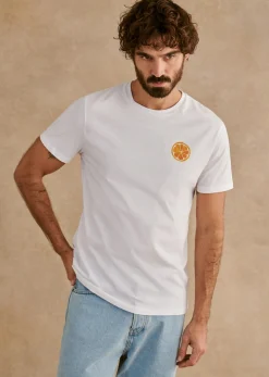 Discount Sezane T-Shirt Orange Weiß