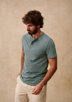 Online Sezane T-Shirt T-shirt Clapp Blau Stahl